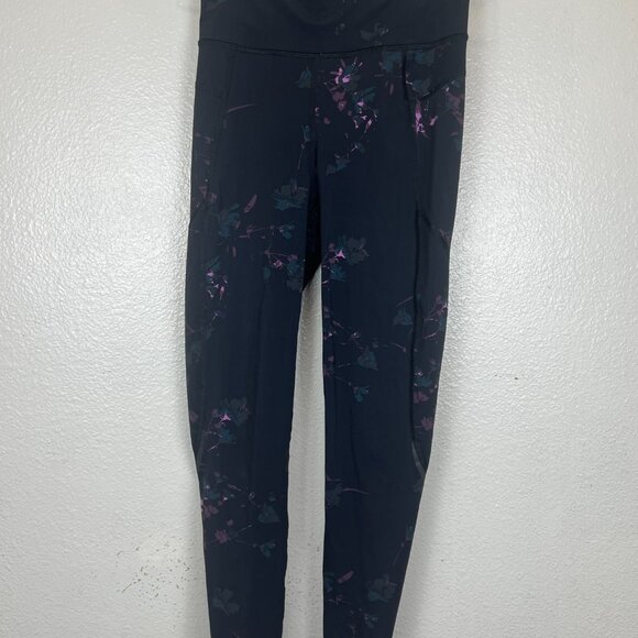 Sweaty Betty Zero Gravity Running Leggings 7/8 Women's Size XS Floral Black Pink - Picture 5 of 8